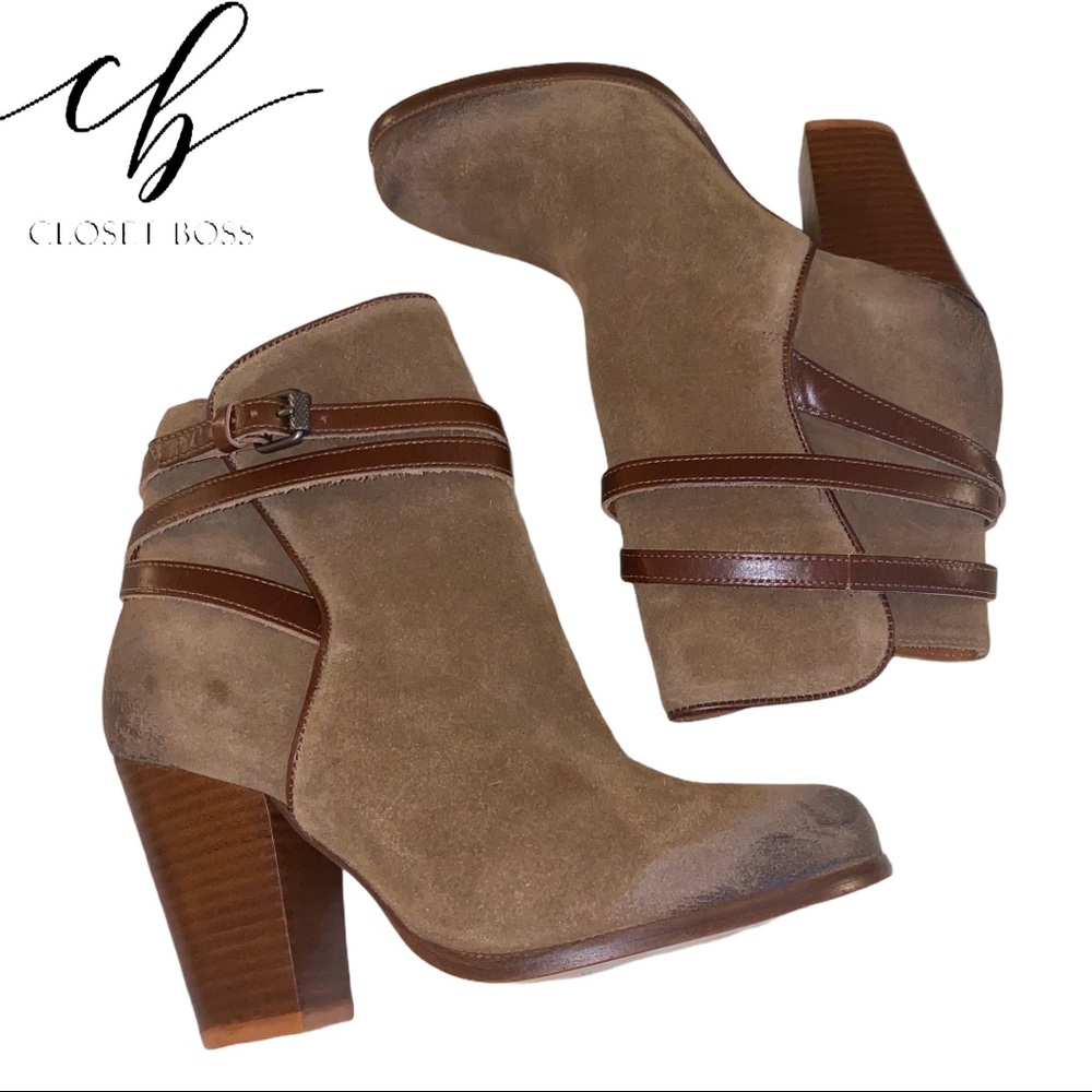 ALLSAINTS Victoria Heel Booties in Tobacco NEW - Picture 2 of 15